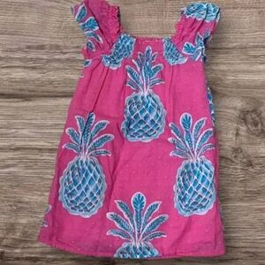 Crown & Ivy Kids  Toddler Girl's Pink Pineapple Print Spring/Summer Dress